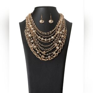 Chic Gold and Silver Layered Necklace Set
